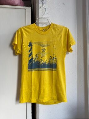 Vintage 80s Screen Stars Boys Scouts National Jamboree T-shirt yellow